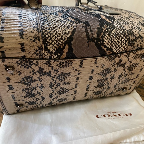 Coach Snakeskin Satchel - Black and Cream. Brand New - Picture 2 of 5